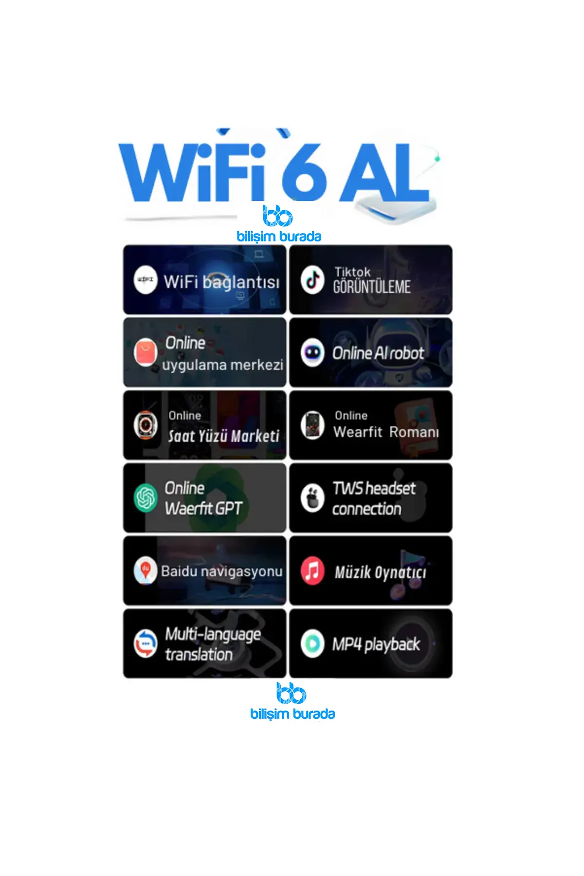  Hk10 Ultra 3 Wifi Modeli 2-02 Inç Uyumlu Amoled Ekran Akıllı Saat App Store Kordon Siyah
